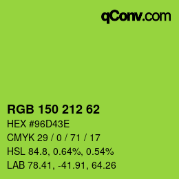 カラーコード: RGB 150 212 62 | qconv.com