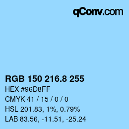 カラーコード: RGB 150 216.8 255 | qconv.com