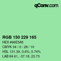 Code couleur: RGB 150 229 165 | qconv.com