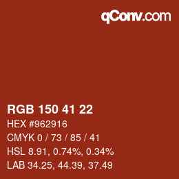 Color code: RGB 150 41 22 | qconv.com