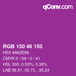 颜色代码: RGB 150 46 150 | qconv.com