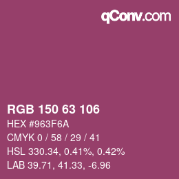 Código de color: RGB 150 63 106 | qconv.com