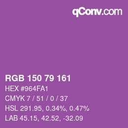 Color code: RGB 150 79 161 | qconv.com