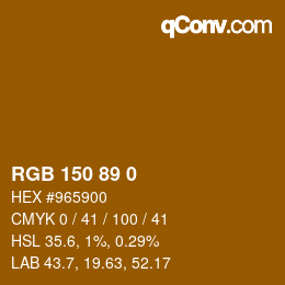 カラーコード: RGB 150 89 0 | qconv.com