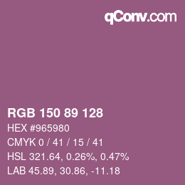 颜色代码: RGB 150 89 128 | qconv.com