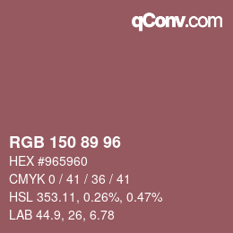 Código de color: RGB 150 89 96 | qconv.com