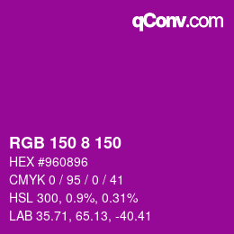 颜色代码: RGB 150 8 150 | qconv.com