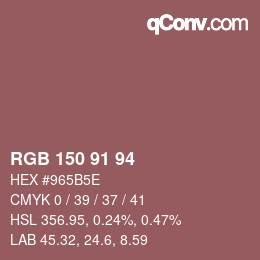 Código de color: RGB 150 91 94 | qconv.com