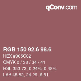 カラーコード: RGB 150 92.6 98.6 | qconv.com
