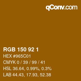 カラーコード: RGB 150 92 1 | qconv.com