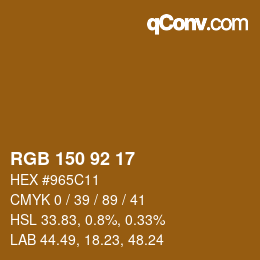 カラーコード: RGB 150 92 17 | qconv.com