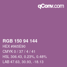 颜色代码: RGB 150 94 144 | qconv.com