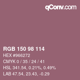 Code couleur: RGB 150 98 114 | qconv.com