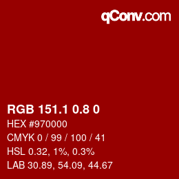 Código de color: RGB 151.1 0.8 0 | qconv.com