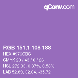 カラーコード: RGB 151.1 108 188 | qconv.com