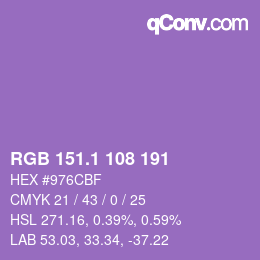 カラーコード: RGB 151.1 108 191 | qconv.com