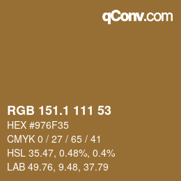 カラーコード: RGB 151.1 111 53 | qconv.com