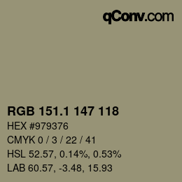カラーコード: RGB 151.1 147 118 | qconv.com