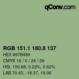 Color code: RGB 151.1 180.8 137 | qconv.com