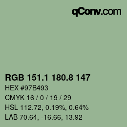 Color code: RGB 151.1 180.8 147 | qconv.com