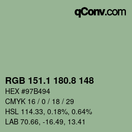 Color code: RGB 151.1 180.8 148 | qconv.com