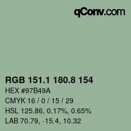 Color code: RGB 151.1 180.8 154 | qconv.com