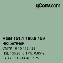 Color code: RGB 151.1 180.8 159 | qconv.com