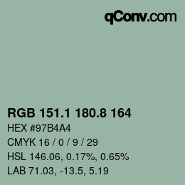 Color code: RGB 151.1 180.8 164 | qconv.com