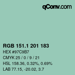 カラーコード: RGB 151.1 201 183 | qconv.com
