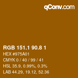 カラーコード: RGB 151.1 90.8 1 | qconv.com