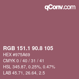 Color code: RGB 151.1 90.8 105 | qconv.com
