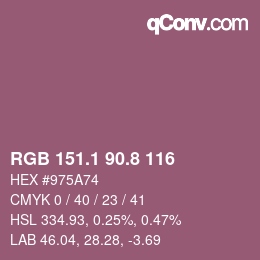 Color code: RGB 151.1 90.8 116 | qconv.com
