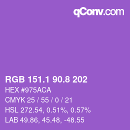 カラーコード: RGB 151.1 90.8 202 | qconv.com