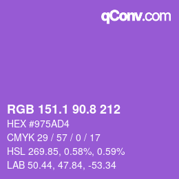 カラーコード: RGB 151.1 90.8 212 | qconv.com