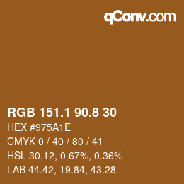 Color code: RGB 151.1 90.8 30 | qconv.com