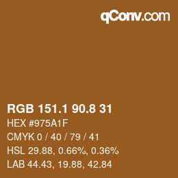 Color code: RGB 151.1 90.8 31 | qconv.com