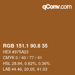 Color code: RGB 151.1 90.8 35 | qconv.com