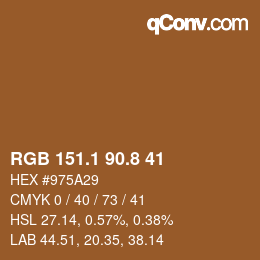 Color code: RGB 151.1 90.8 41 | qconv.com
