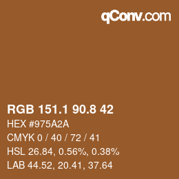 Color code: RGB 151.1 90.8 42 | qconv.com