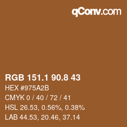 Color code: RGB 151.1 90.8 43 | qconv.com