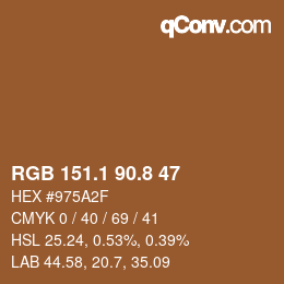 Color code: RGB 151.1 90.8 47 | qconv.com