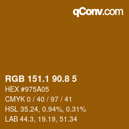 Color code: RGB 151.1 90.8 5 | qconv.com