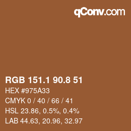 Color code: RGB 151.1 90.8 51 | qconv.com