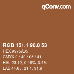 Color code: RGB 151.1 90.8 53 | qconv.com