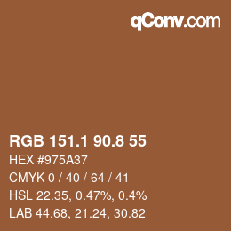 Color code: RGB 151.1 90.8 55 | qconv.com