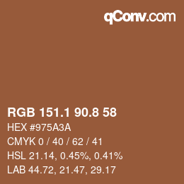 Color code: RGB 151.1 90.8 58 | qconv.com