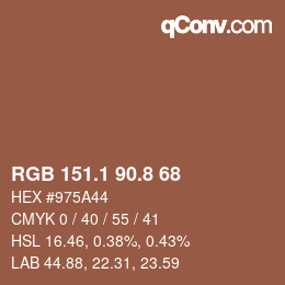 Color code: RGB 151.1 90.8 68 | qconv.com