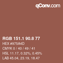 Color code: RGB 151.1 90.8 77 | qconv.com