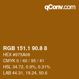 カラーコード: RGB 151.1 90.8 8 | qconv.com