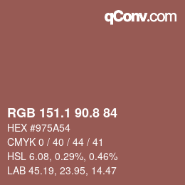 Color code: RGB 151.1 90.8 84 | qconv.com